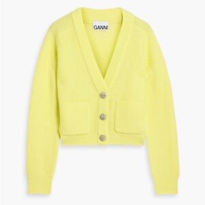 Ganni v-neck alpaca cardigan. Size XS worn once